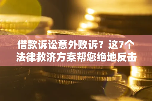 武汉借款诉讼意外败诉？这7个法律救济方案帮您绝地反击！