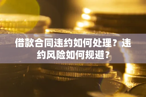 武汉借款合同违约如何处理？违约风险如何规避？
