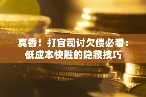 武汉真香！打官司讨欠债必看：低成本快胜的隐藏技巧